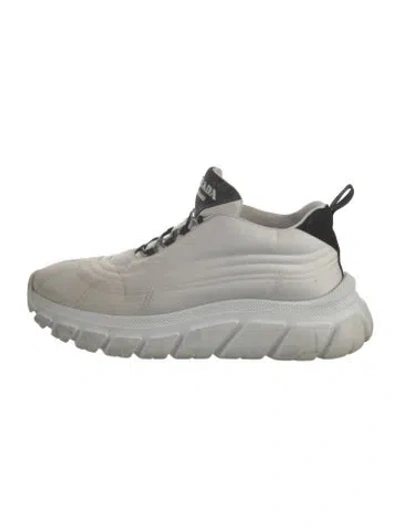Pre-owned Prada Nylon Sneakers In White