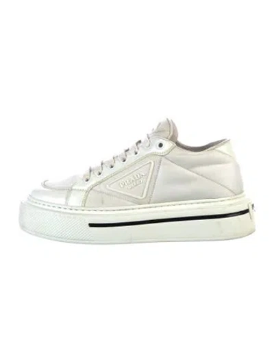 Pre-owned Prada Nylon Sneakers In White