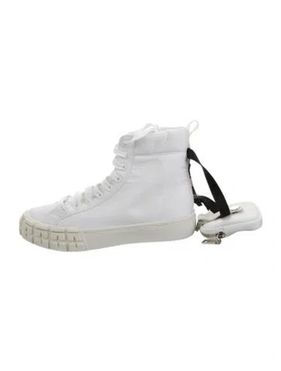 Pre-owned Prada Nylon Sneakers In White