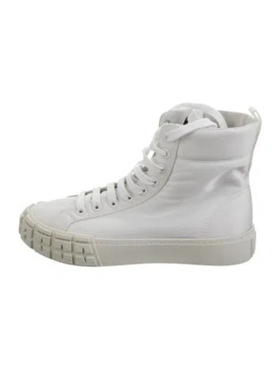 Pre-owned Prada Nylon Sneakers In White