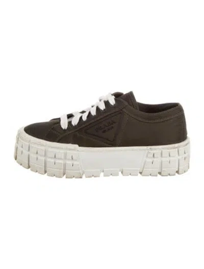 Pre-owned Prada Nylon Sneakers In White