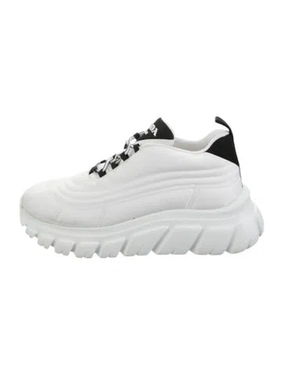 Pre-owned Prada Nylon Sneakers In White