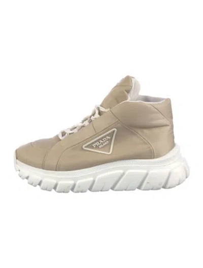 Pre-owned Prada Nylon Sneakers In White