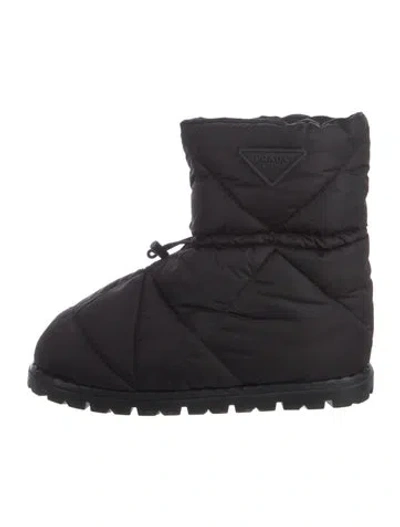 Pre-owned Prada Nylon Snow Boots In Black
