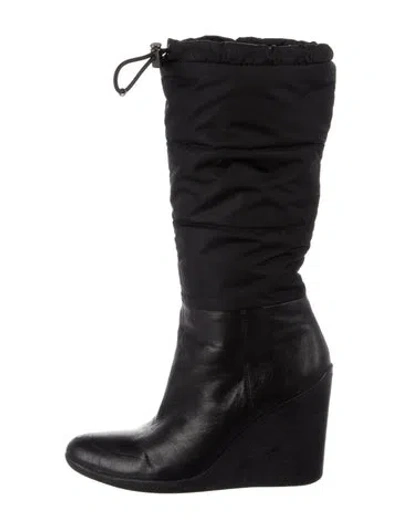 Pre-owned Prada Nylon Snow Boots In Black
