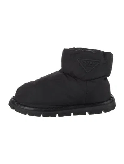 Pre-owned Prada Nylon Snow Boots In Black