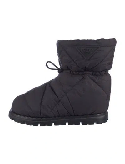 Pre-owned Prada Nylon Snow Boots In Blue
