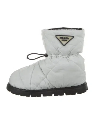 Pre-owned Prada Nylon Snow Boots In White