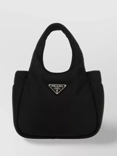 Prada Nylon Soft Shoulder Bag In Black
