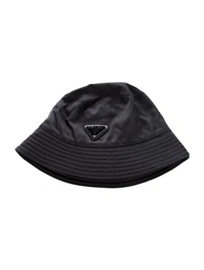 Pre-owned Prada Nylon Solid Black Bucket Hat