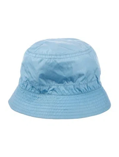 Pre-owned Prada Nylon Solid Bucket Hat In Blue