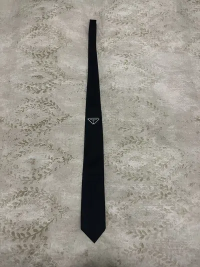 Pre-owned Prada Nylon Tie In Black