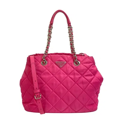 Pre-owned Prada Nylon Tote Bag () In Pink