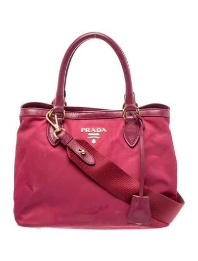 Pre-owned Prada Nylon Tote In Pink