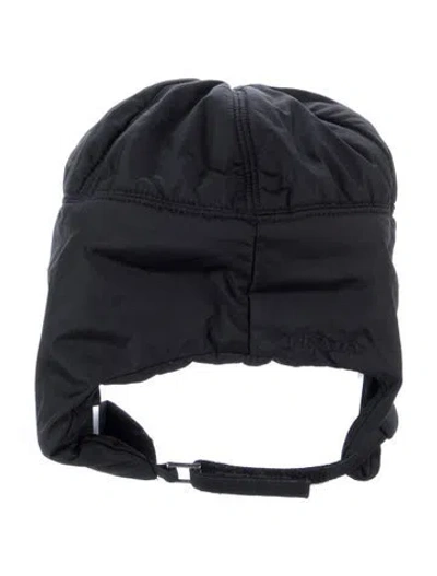 Pre-owned Prada Nylon Trapper Hat In Black