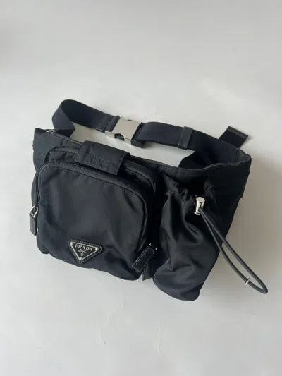 Pre-owned Prada Nylon Utility Belt Bag In Black