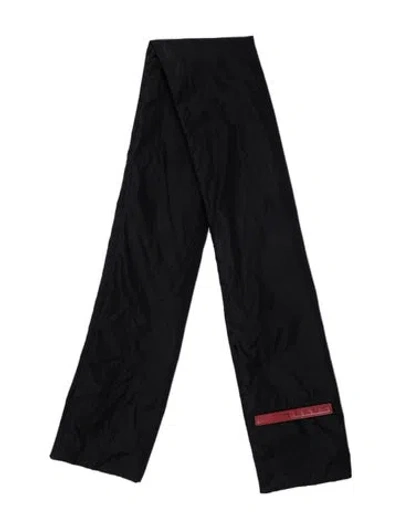 Pre-owned Prada Nylon Vintage Scarf In Black