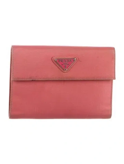 Pre-owned Prada Nylon Wallet In Pink