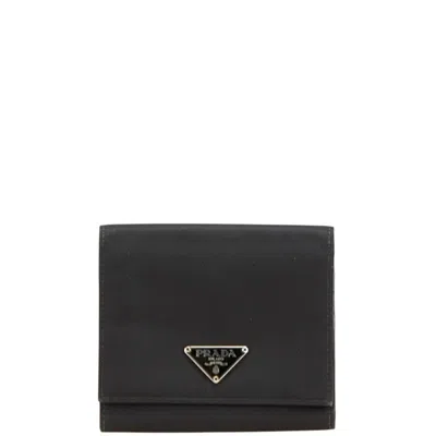 Pre-owned Prada Nylon Wallet (tri-fold) () In Black