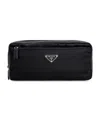 Prada Re-nylon And Saffiano Leather Travel Pouch Accessories In Black