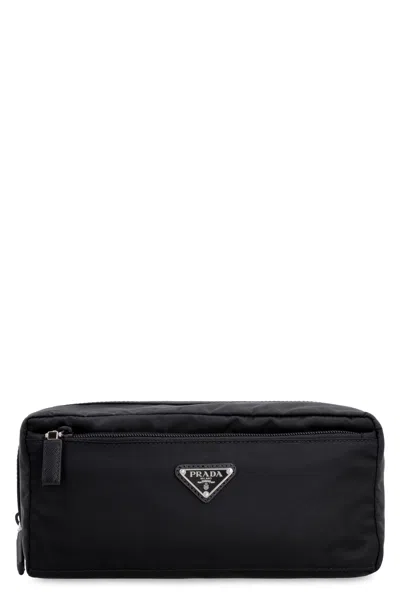 Prada Nylon Wash Bag In Black