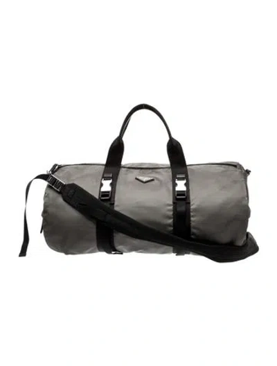 Pre-owned Prada Nylon Weekender Bag In Green