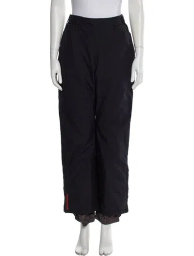 Pre-owned Prada Nylon Wide Leg Pants In Blue