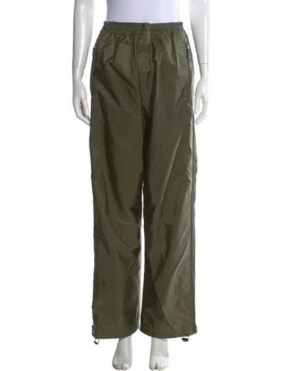 Pre-owned Prada Nylon Wide Leg Pants In Green