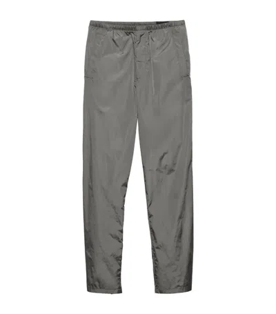 Prada Nylon Wide-leg Trousers In Grey