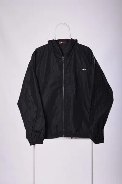 Pre-owned Prada Nylon Windbreaker Jacket Hooded In Black