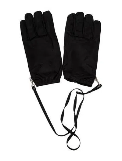Pre-owned Prada Nylon Winter Gloves In Black