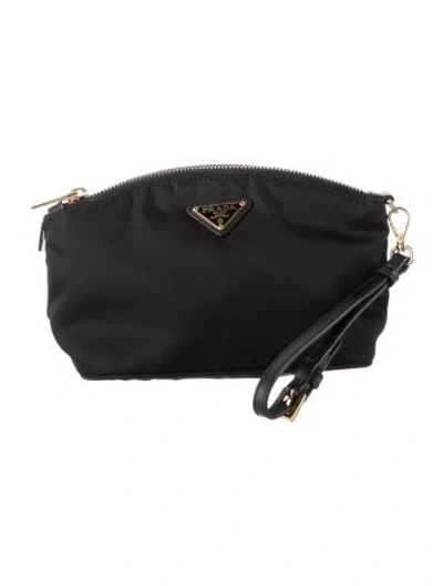 Pre-owned Prada Nylon Wristlet In Black