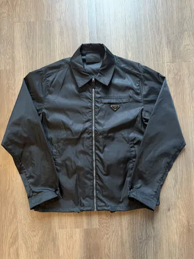 Pre-owned Prada Nylon Zip Jacket In Black