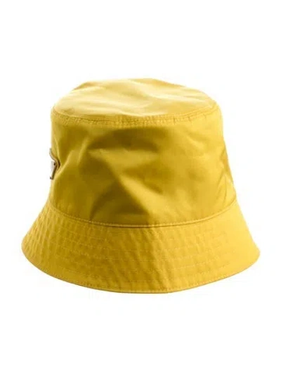 Pre-owned Prada Nylonbucket Hat W/tags In Yellow