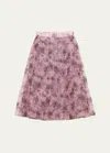 Prada Printed Nylonette Skirt In F0028 Rosa