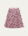Prada Printed Nylonette Skirt In Rosa
