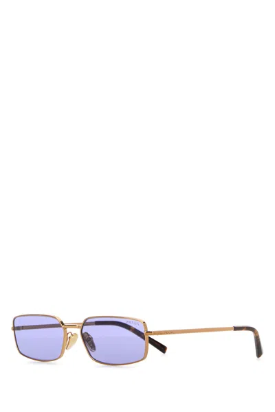 Prada Square Metal Sunglasses In Light Purple