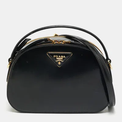 Pre-owned Prada Odette Black Patent Leather Top Handle Bag
