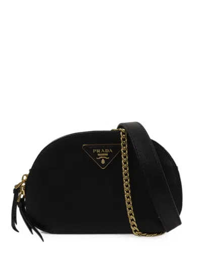 Pre-owned Prada Odette Convertible Belt Bag In Black
