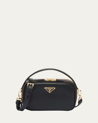 Prada Odette Double-zip Leather Top-handle Bag In F0002 Nero