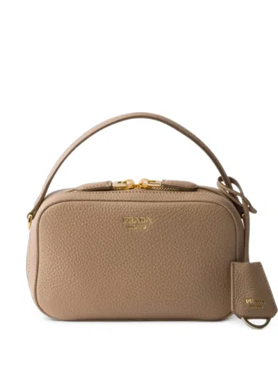 Prada Odette Leather Mini-bag In Neutral