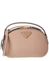 Prada Odette Saffiano Leather Crossbody In Brown