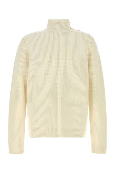 PRADA MEN OFF WHITE KNITTED SWEATERS