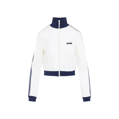 PRADA WOMEN OFF WHITE STRIPED SWEATSHIRT, M LUXURY BLAZERS FOR WOMEN DARVEYS