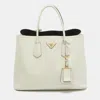PRADA OFFSAFFIANO CUIR LEATHER DOUBLE HANDLE OPEN TOTE