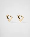 Prada Triangle Earrings In Gold