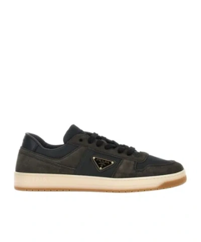 Prada Downtown Lace-up Sneakers In Black