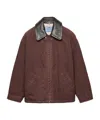 Prada Old Canvas Caban Jacket In Brown