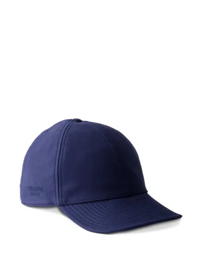 Prada Old Cotton Satin Baseball Cap In Blue