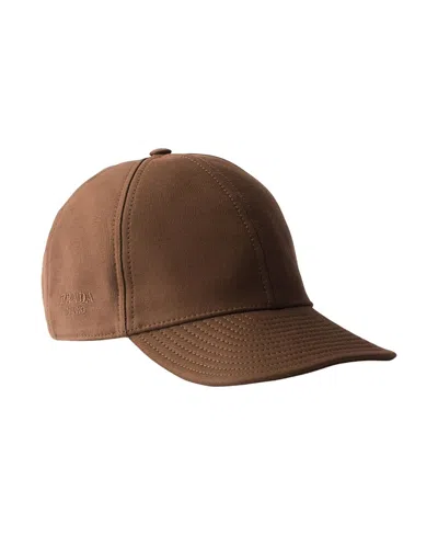 Prada Old Cotton Satin Baseball Cap In Brown
